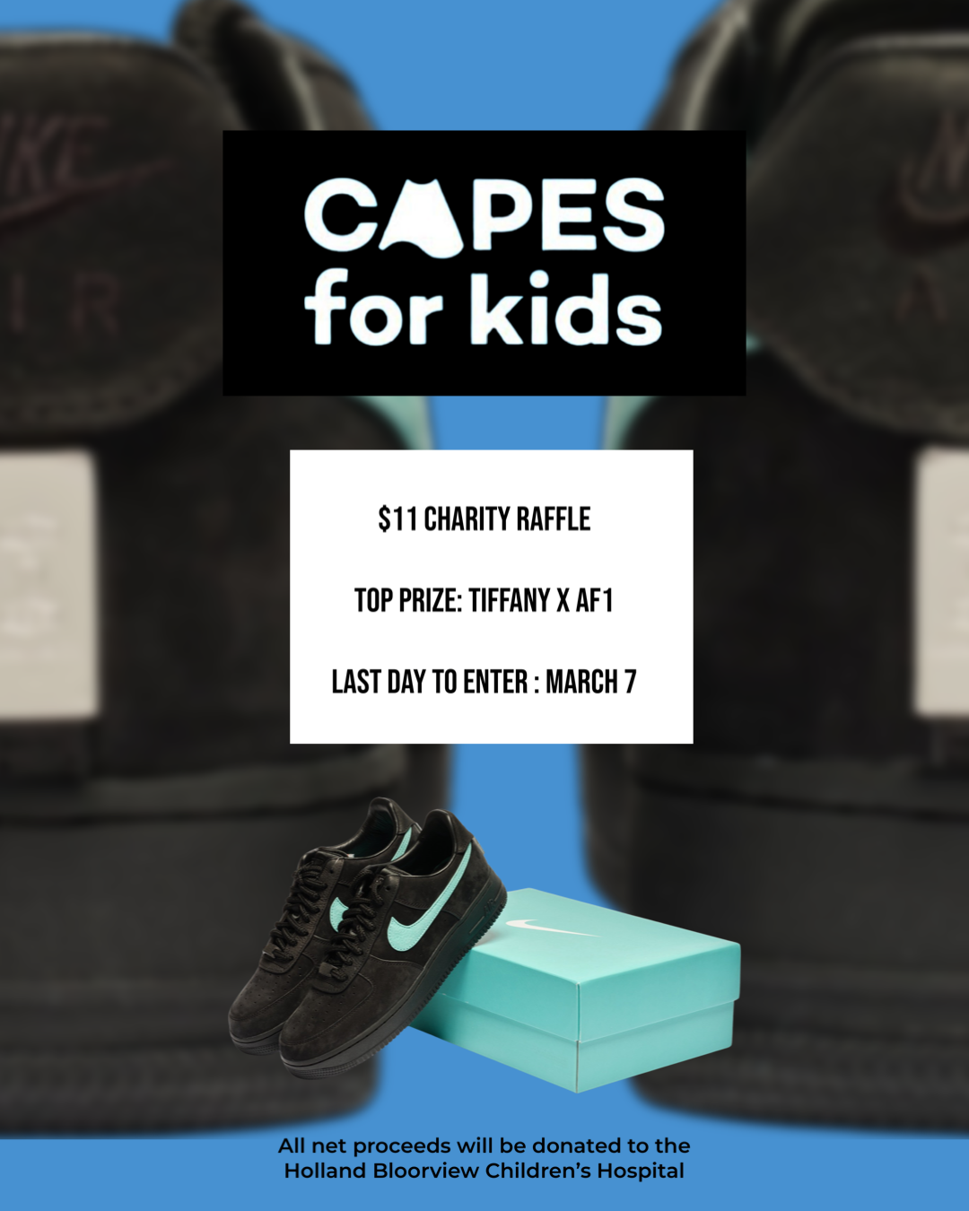 $11 Subscription - CHARITY Tiffany x Nike AF1 - Holland Bloorview Children's Hospital