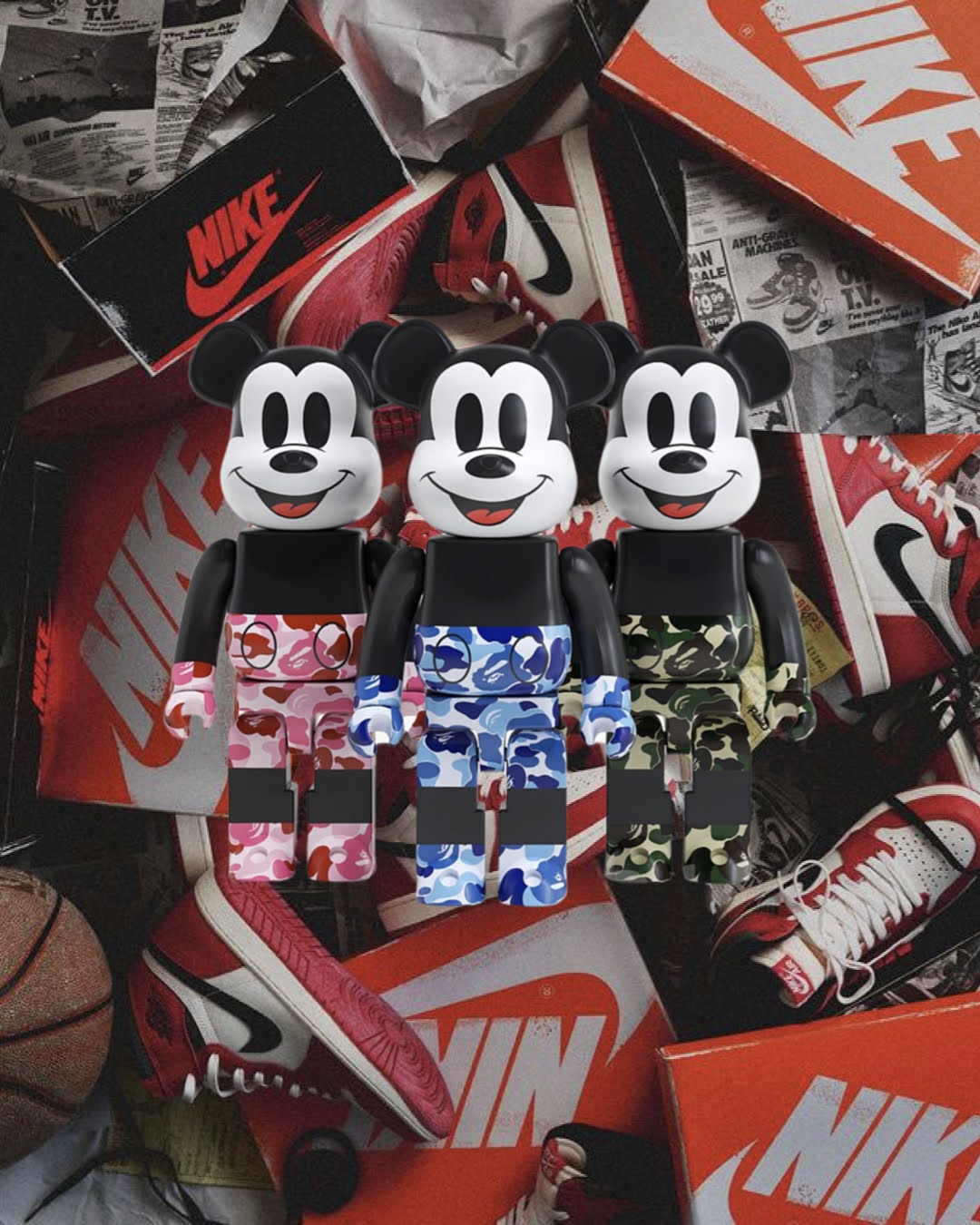 $11 Subscription - 1000% Bape x Mickey Bearbrick + Air Jordan 1 Chicago